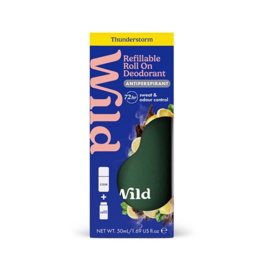 Wild Men's Forest Green Roll On Case + Antiperspirant Thunderstorm Refill 50ml